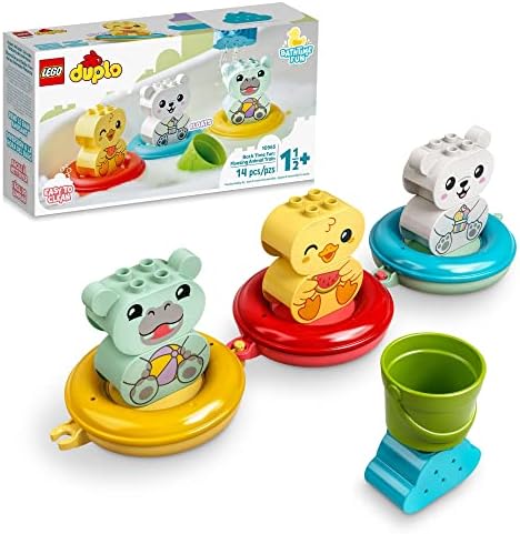 LEGO DUPLO 10965 - Bath Time Fun, Floating Animal Train Bathtub Water Toy for Babies and Toddlers 1.5-3 Years Old with Duck, Hippo, and Polar Bear, Easy to Clean, Great Tub Float Toy for Kids