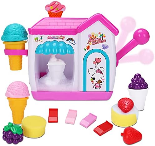 AugToy Bath Toys for Toddlers 2-4 Years, Ice Cream Foam Maker Bath Toys for Kids Ages 4-8, Bubble Pretend Cake Play Set Water Bathtub Toys Age 3 4 5 Year Old Girls Boys Birthday Gifts Valentine Easter