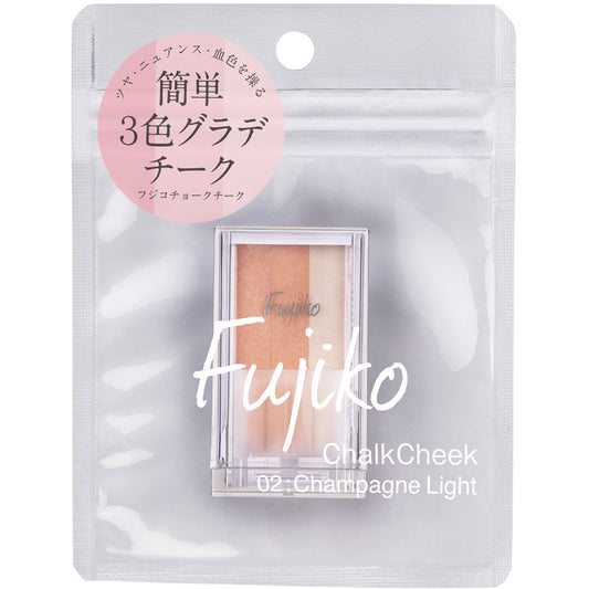 Fujiko Chalk Cheek Blush & Highlight Stick 7.1g 01 Rose Light - Japanese Cheek Blusher