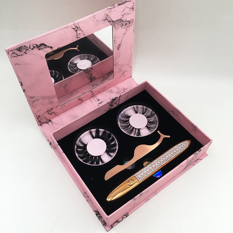 Big 3 Pairs Lash Packaging with Eyelashes