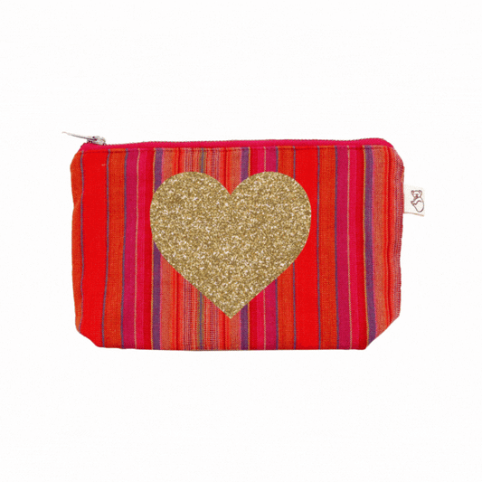 PINK Happy Stripe Makeup Bag   NEW!
