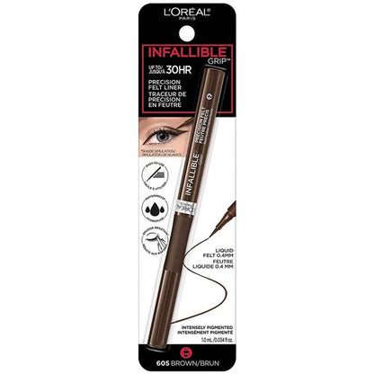 L'Oreal Paris Infallible Grip Precision Felt Eyeliner, Smudge Resistant, Long Lasting Waterproof Eyeliner 0.03 fl oz
