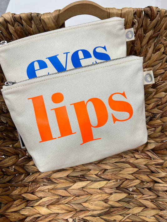 Neon Orange LIPS - makeup bag